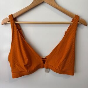 Dorina Ribbed‎ Bralette Plunge Adjustable Straps Orange 2XL